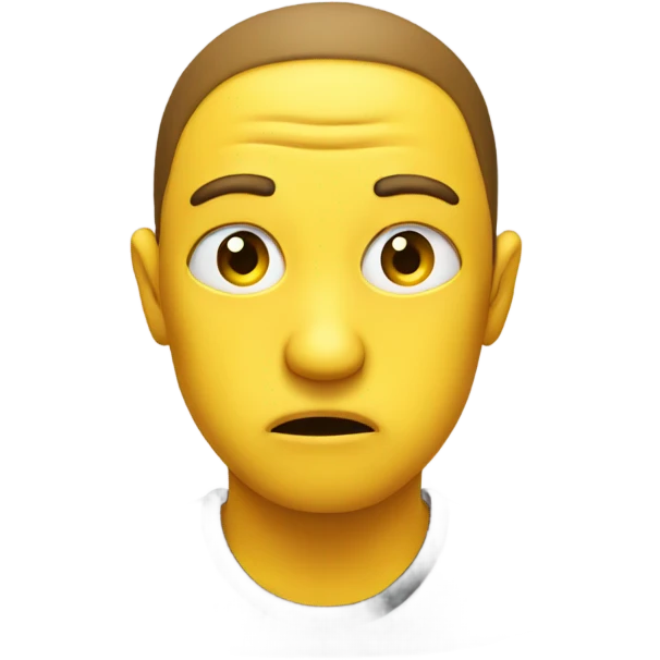 yellow emoji face JUST FACE. the circle face. of both eyes looking to the left like your annoyed  emoji