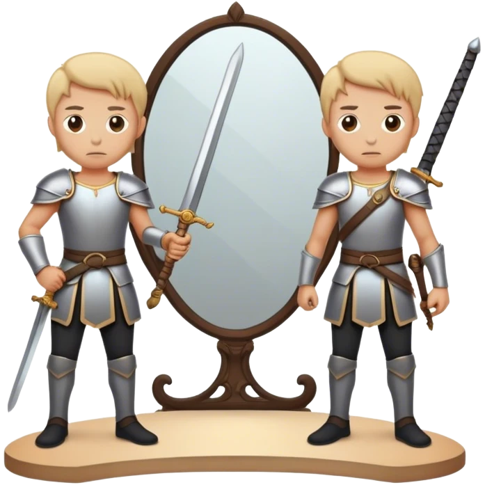 the sword on the floor and a mirror person emoji