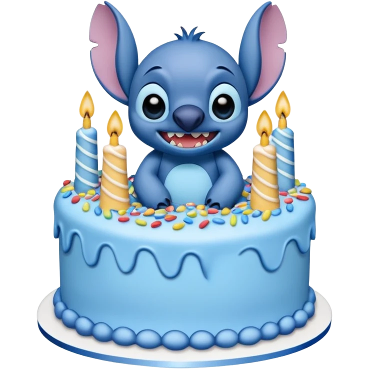 Birthday cake with stitch on top emoji