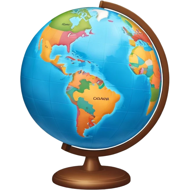 A world globe showing continents and oceans, focused on Americas emoji