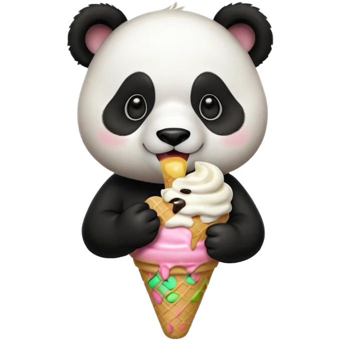 Panda eating ice cream emoji