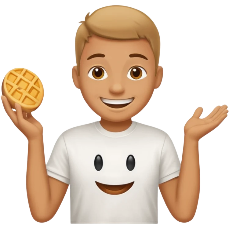 enthisuastic luncher  with   "E///"     emoji