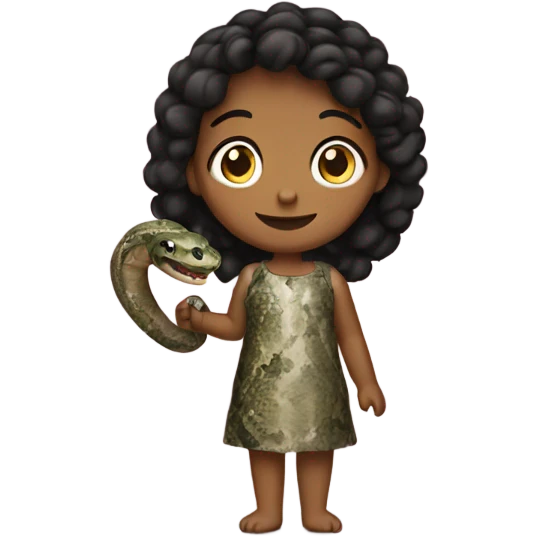 Girl wearing snake and teddy in hand emoji