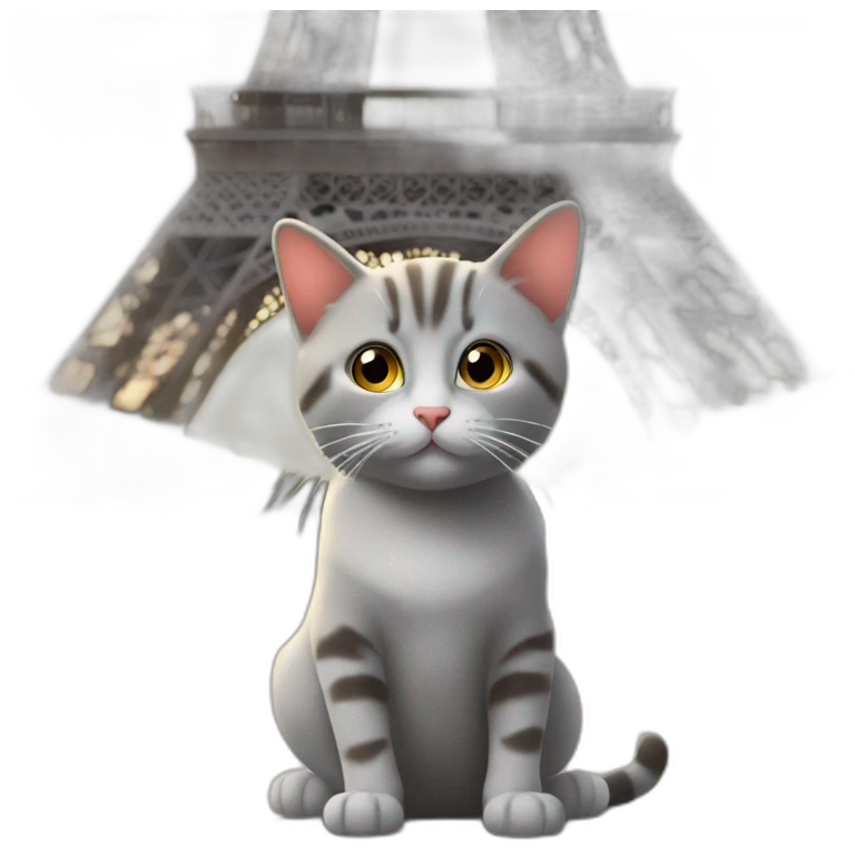 Un chat sur la tour Eiffel emoji