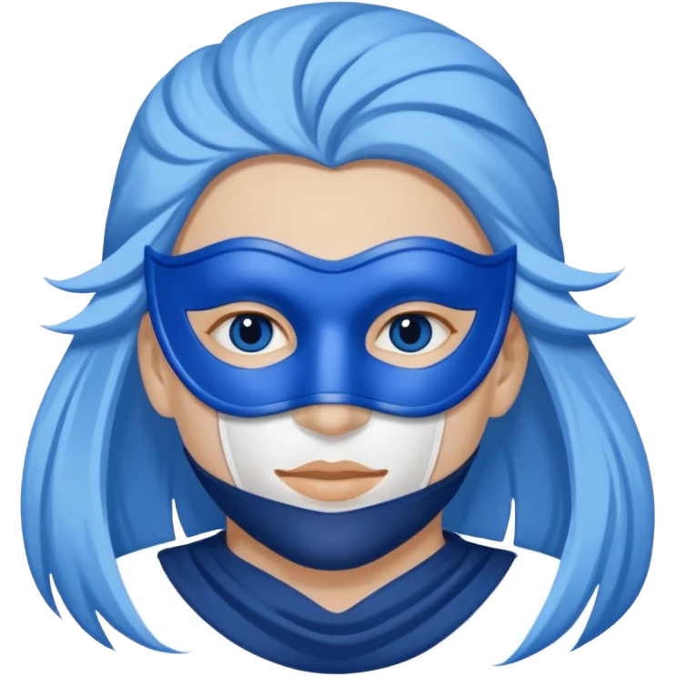face with mask blue and white emoji