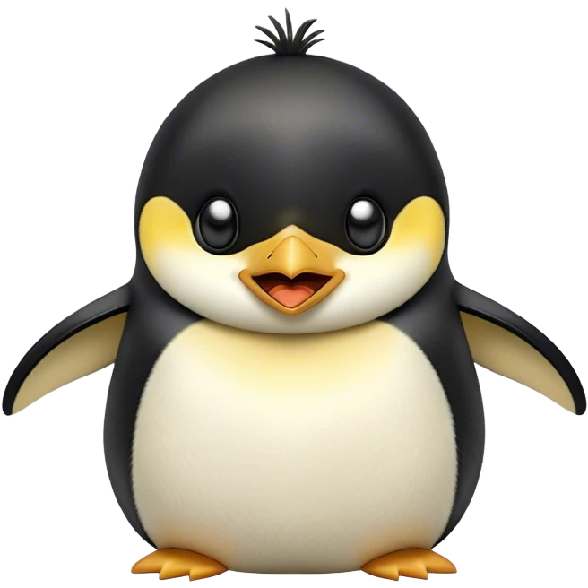 Cinematic Cute Yawning Emperor Penguin Portrait Emoji, Head tilted slightly with a dramatic, wide-open yawn, showcasing smooth, downy feathers with a striking contrast and sleepy, half-closed eyes, Simplified yet irresistibly adorable features, highly detailed, glowing with a soft, cozy polar glow, high shine, relaxed yet expressive, stylized with a touch of whimsical charm, soft glowing outline, capturing the essence of a drowsy yet affectionate arctic guardian that seems ready to stretch out and nap! emoji