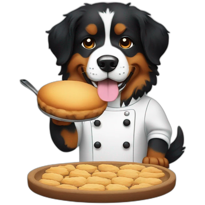 bernese mountain dog baking chef emoji