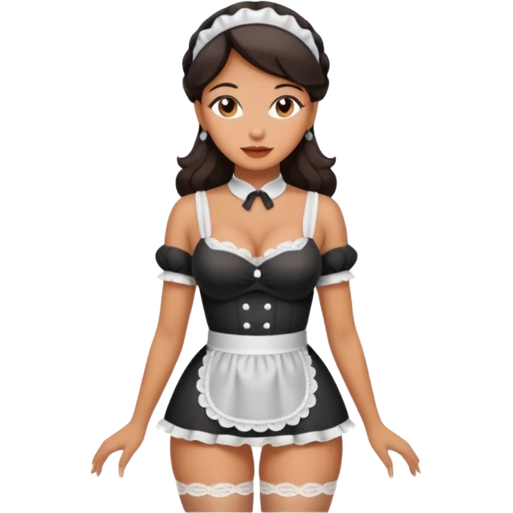 Sexy Latina maid showing off her fat ass and body in some sexy maid lingerie emoji
