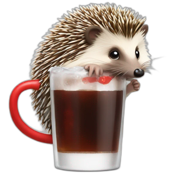 hedgehog drinking coke emoji