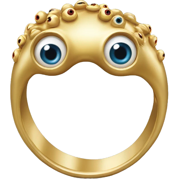 thin gold ring studded with eyeballs emoji