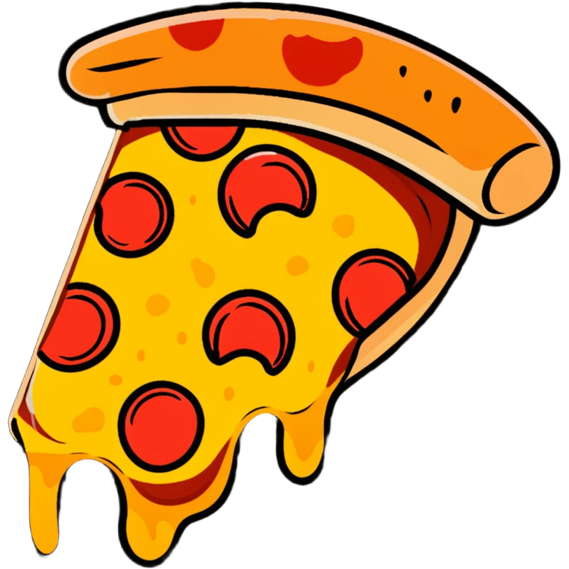 Pizza slice waving hello emoji