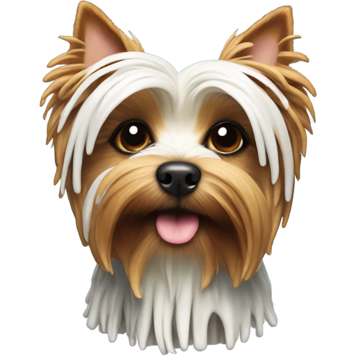 Yorkshire terrier covered in icing emoji