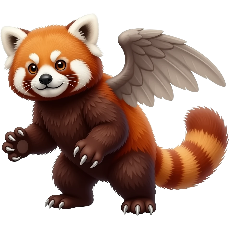 Beaked beak talon-using Red panda-gryphon-griffin-GriffSnuff-animal-hybrid-creature emoji