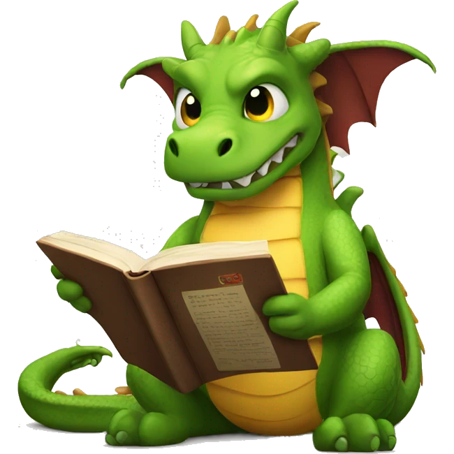 Dragon reading emoji