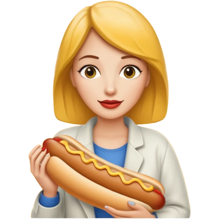 Big round boobs nude with hotdog  emoji