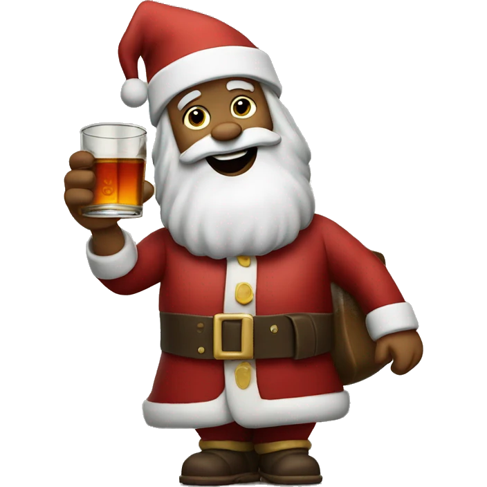 Santa Claus drinking Bourbon emoji