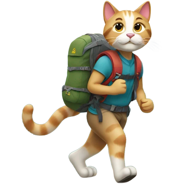 Cats hiking mountains emoji