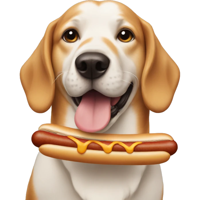 dog with hotdog emoji