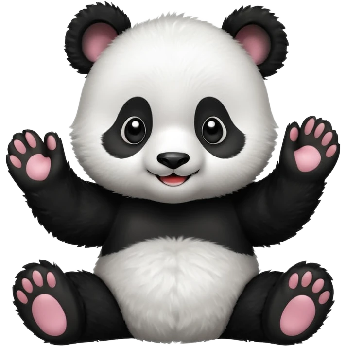 Cute panda cub saying hello  emoji