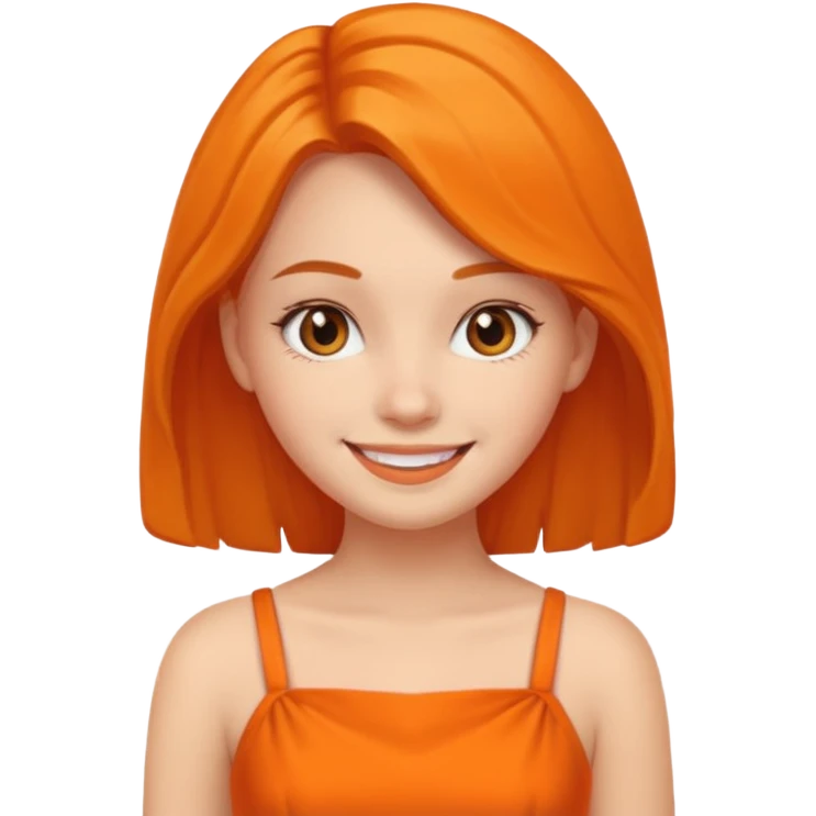 a girl with orange dress emoji