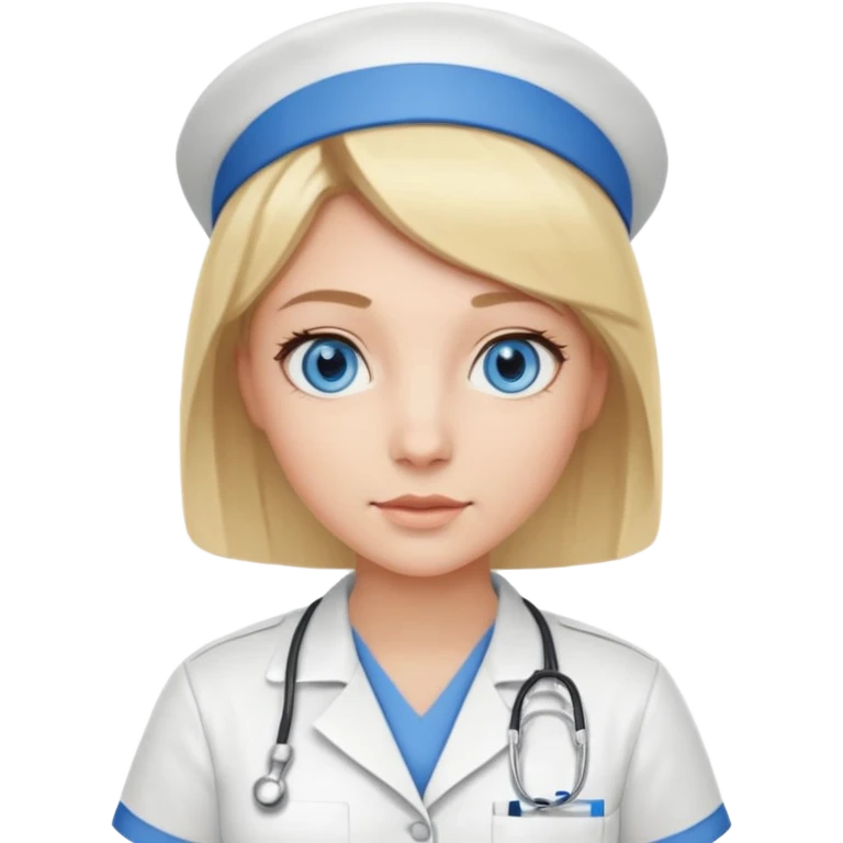 Nurse blue eyes blonde bob  emoji