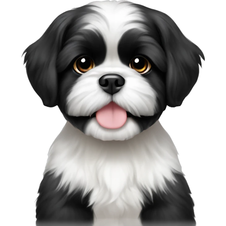 Black and white Shih Tzu puppy  emoji