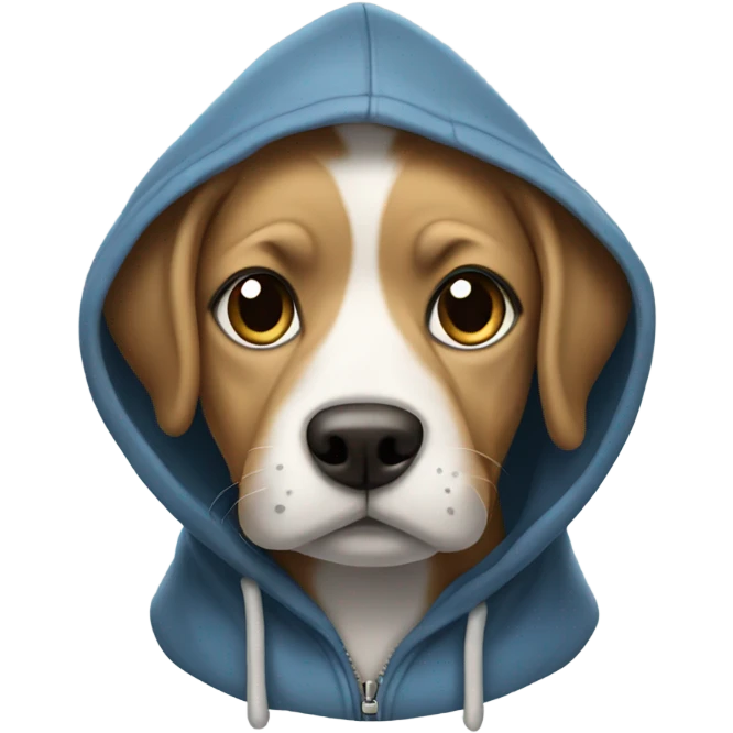 Dog wearing a hoodie emoji
