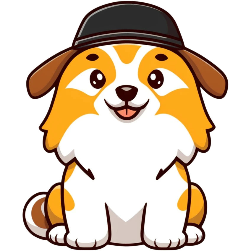 dog wearing a hat emoji