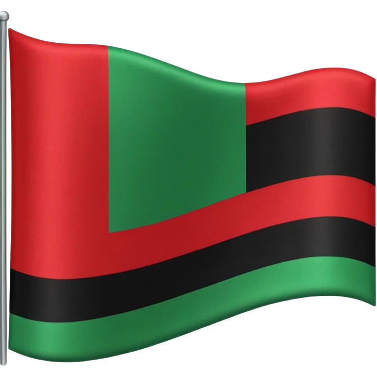 red on top, black in the middle, and green bottom horizontal stripe flag emoji