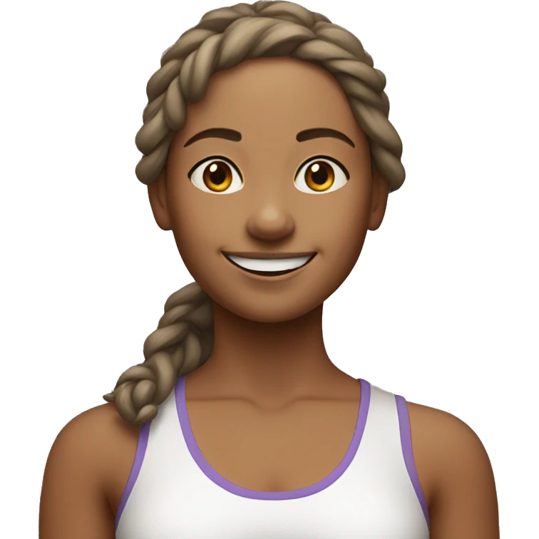 smiling girl in yoga outfit emoji