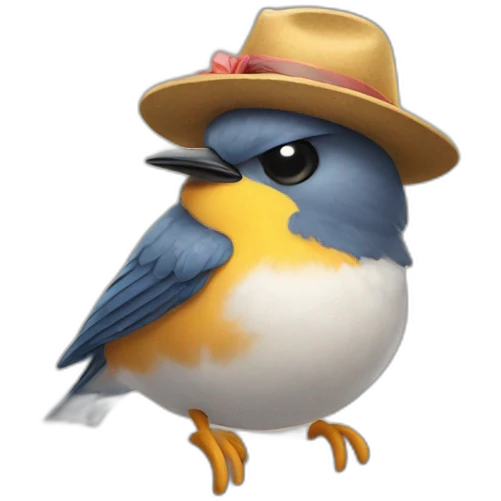 Bird with hat for sleeping emoji