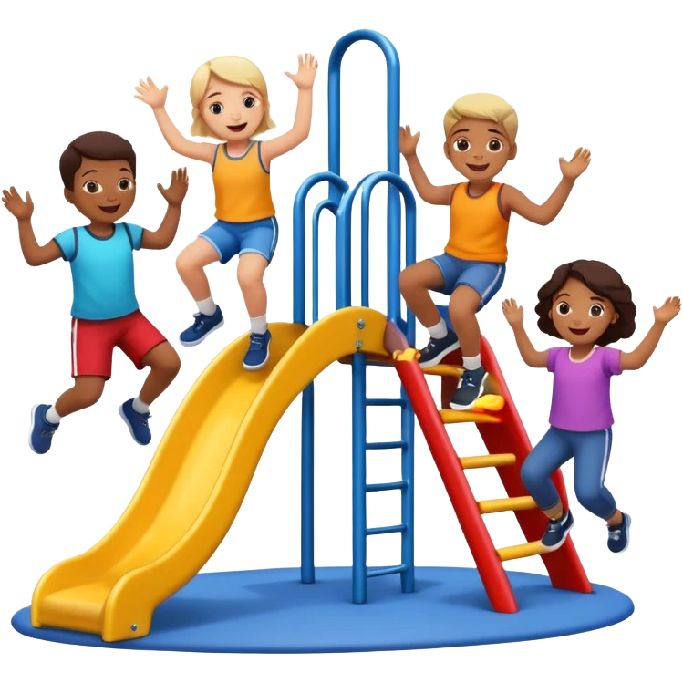 Kinderspielsplatz mit spielenden Kinder emoji