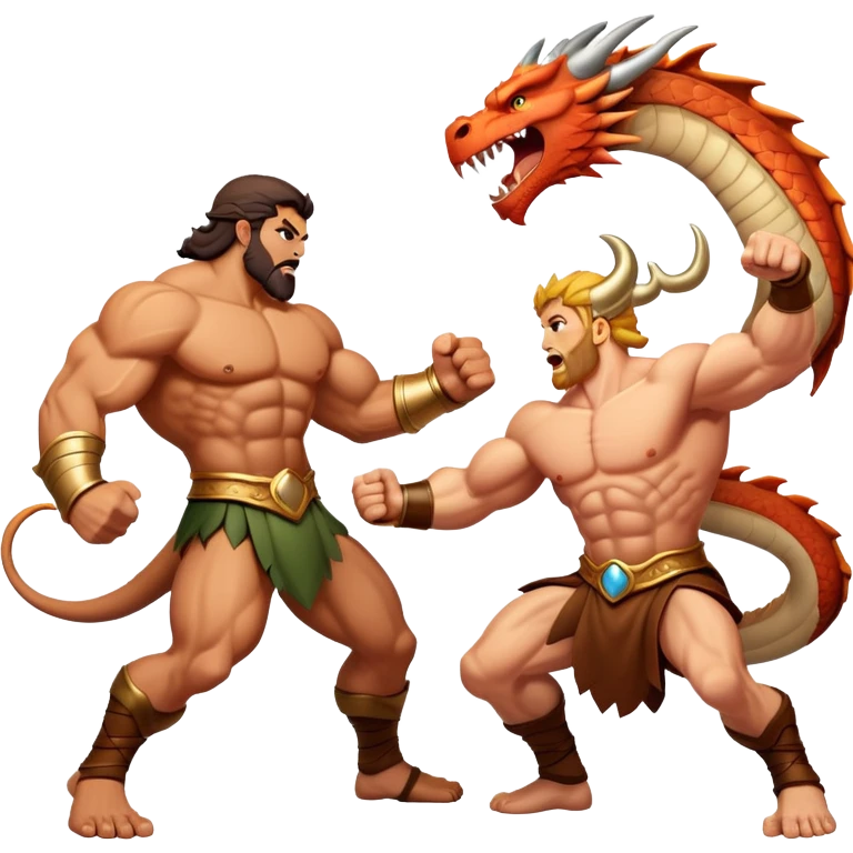 Dragon fighting Hercules  emoji