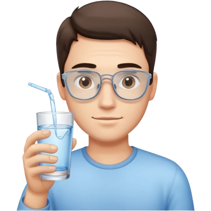 Guy holding a cup of water emoji