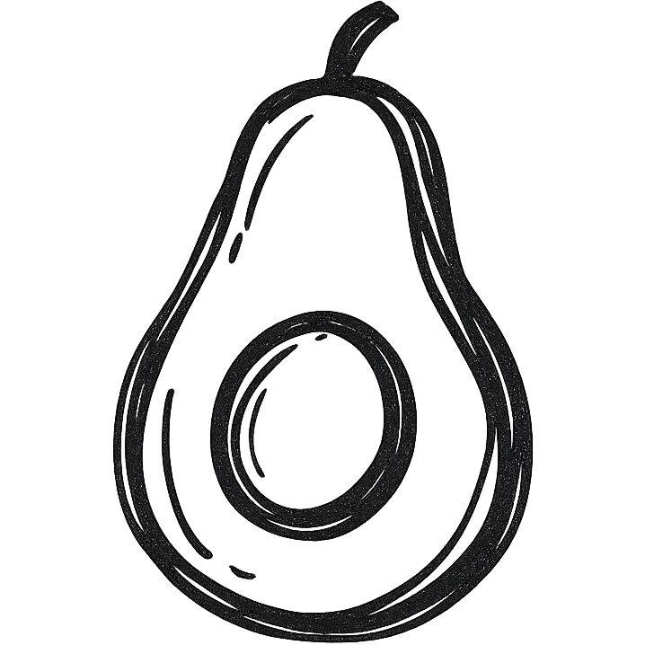 minimal and sketchy avocado emoji