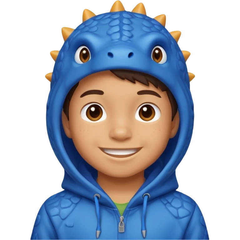kid in blue dinosaur hoodie emoji