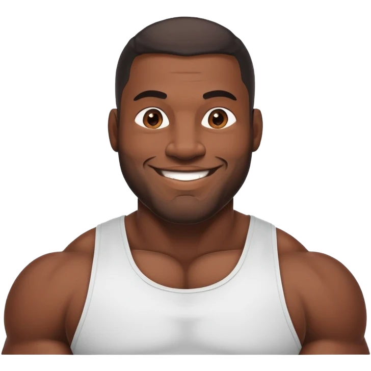 A large, muscular black man with a friendly smile emoji