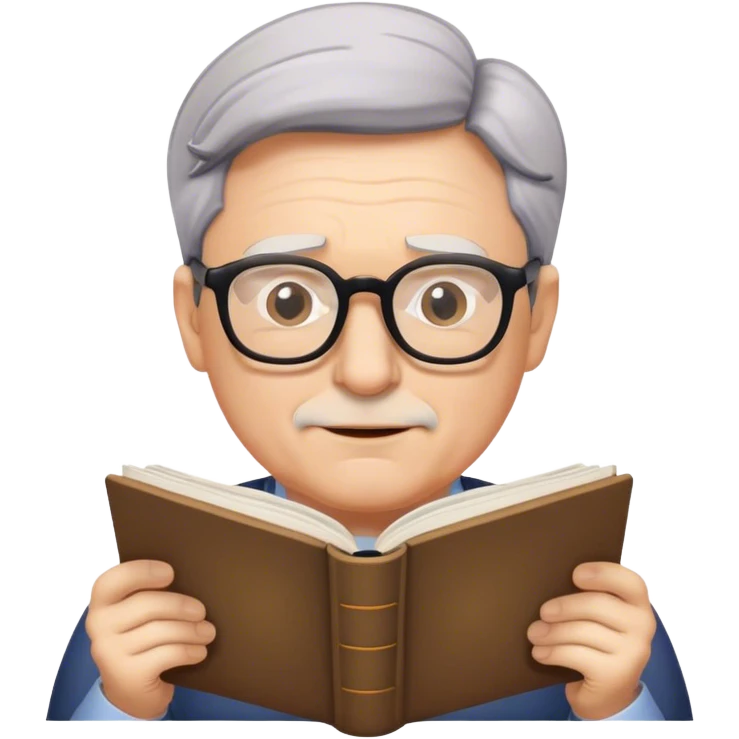 mature man reading with glasses emoji
