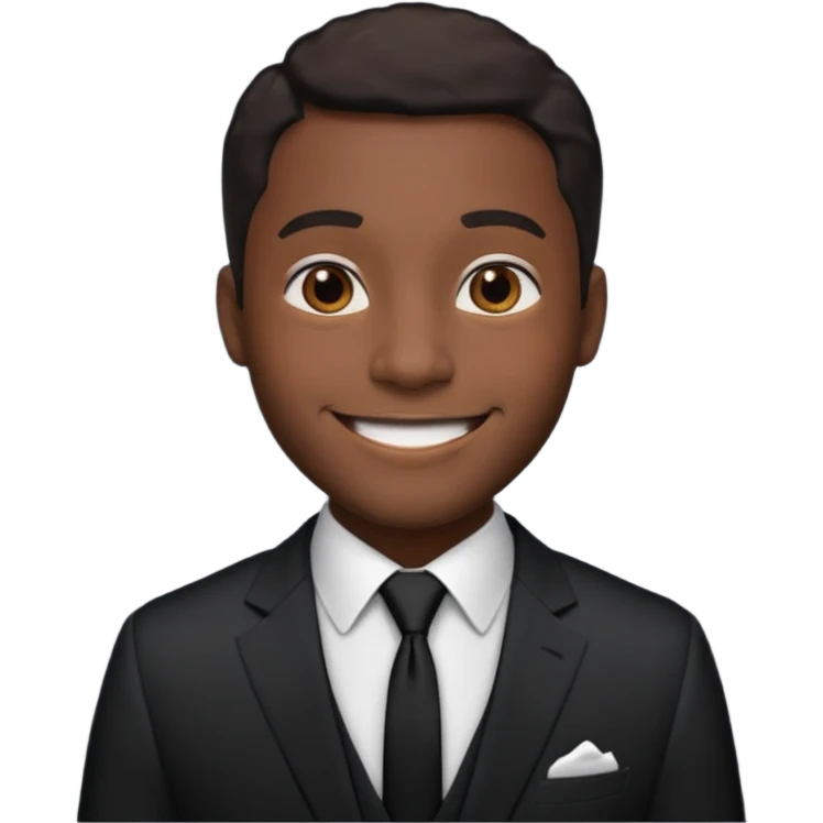 black man with suit emoji