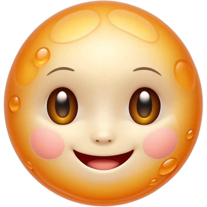 Cute, smiling, glowing stem cell with small protrusions. White background. emoji