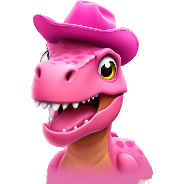 dinosaur wearing a pink tootoo and pink cowboy hat  emoji