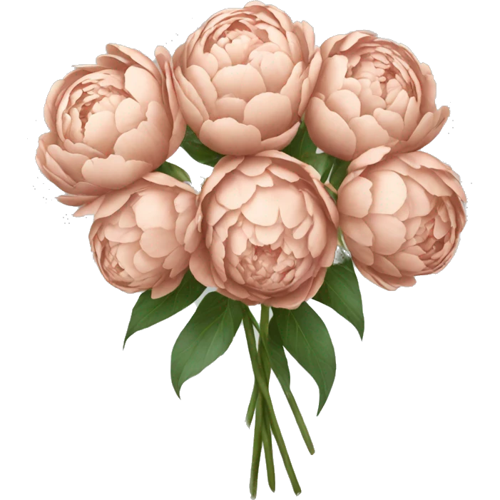 A bouquet of rose gold colored peonies emoji