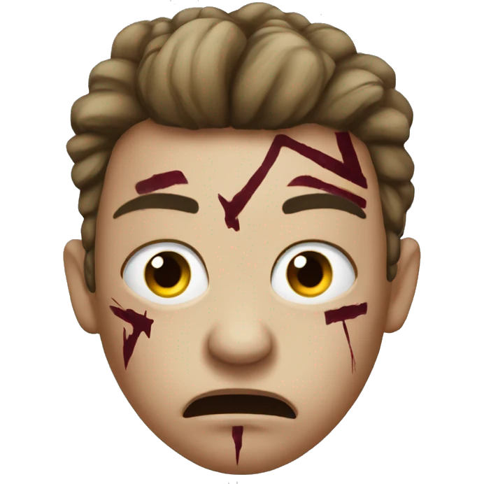 round very angry face with war paint emoji