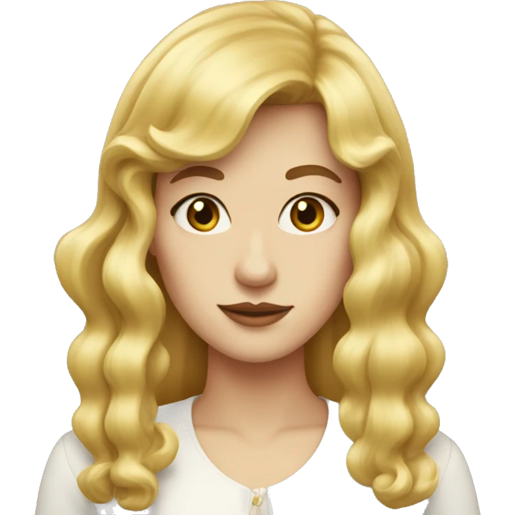 White women with vintage bangs and long golden hair emoji