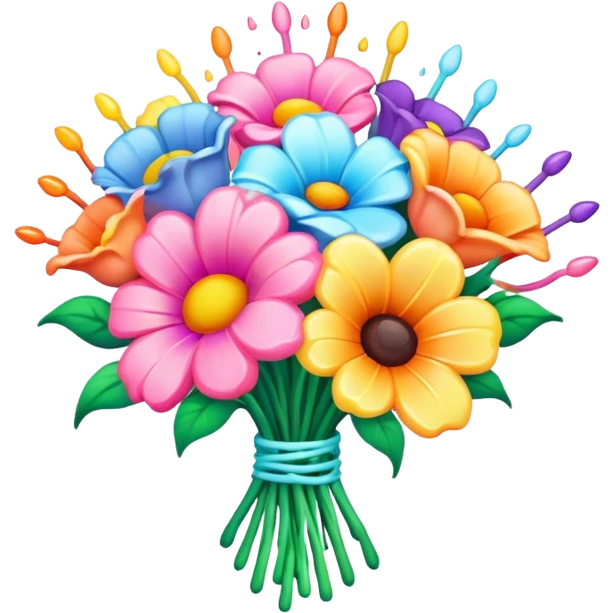 spam art melted flower bouquet  emoji