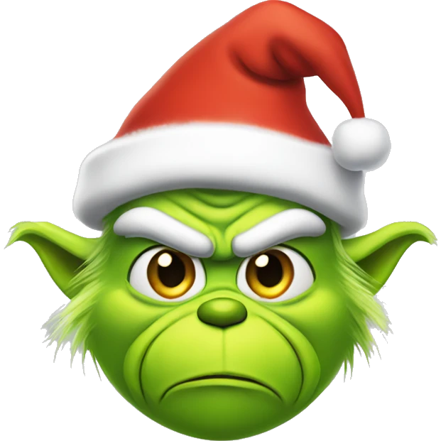 Grinch with Santa hat emoji