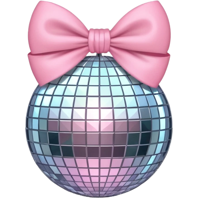 Disco ball with baby pink bow emoji