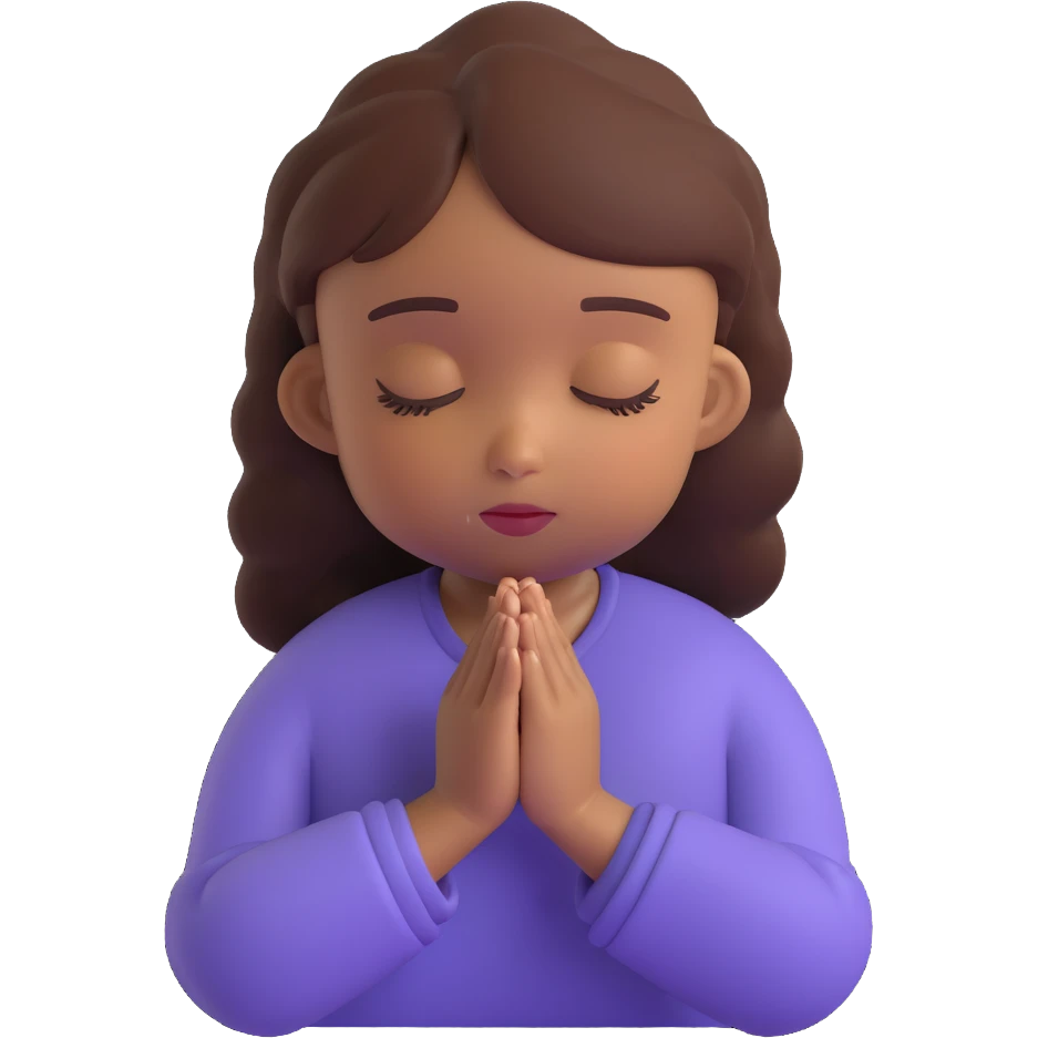brown skinned girl praying emoji