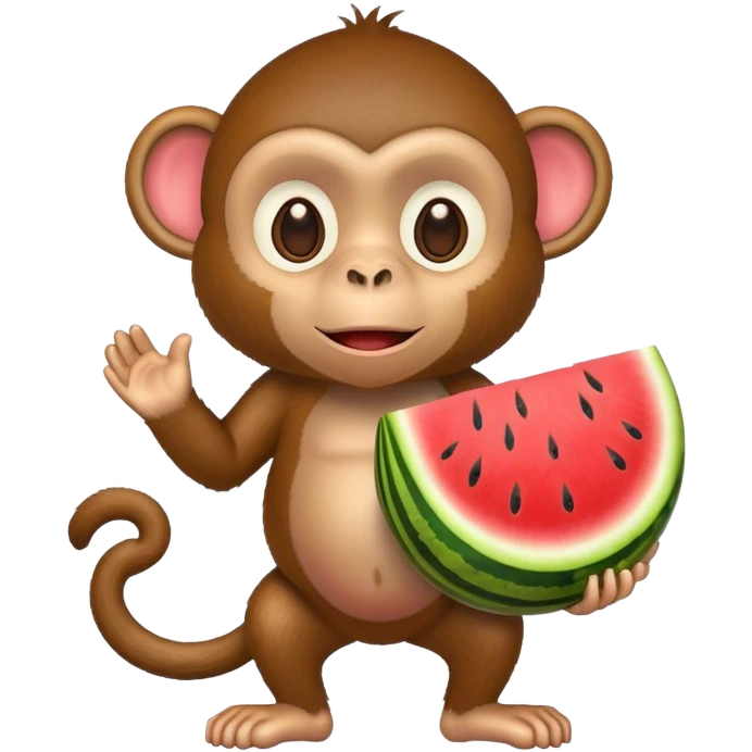 Monkey with a watermelon  emoji