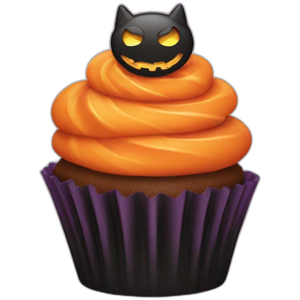 Happy Halloween cupcake emoji